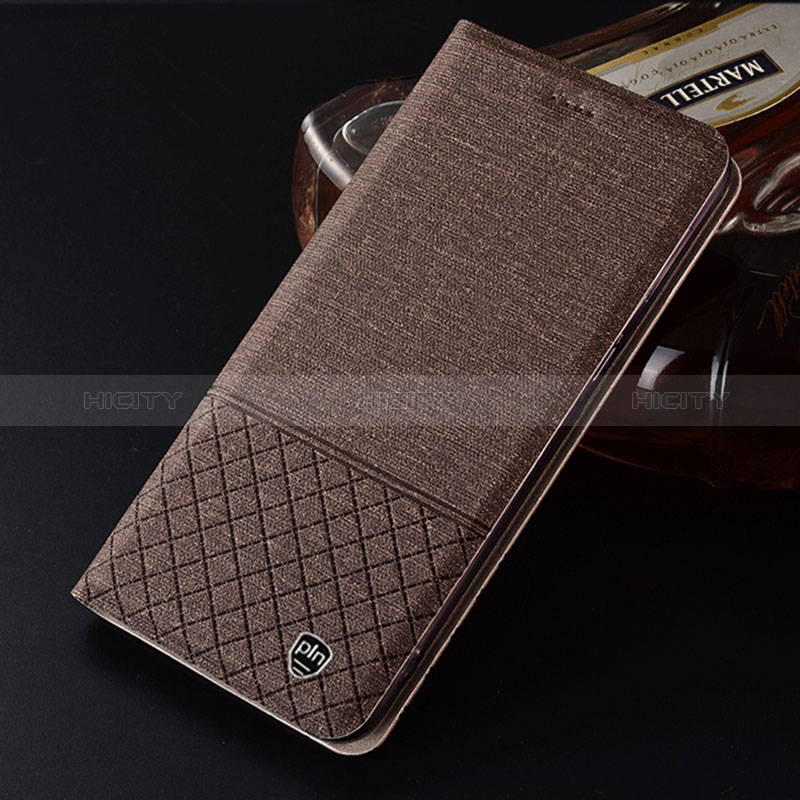 Coque Clapet Portefeuille Livre Tissu H12P pour Huawei Honor 50 5G Marron Plus