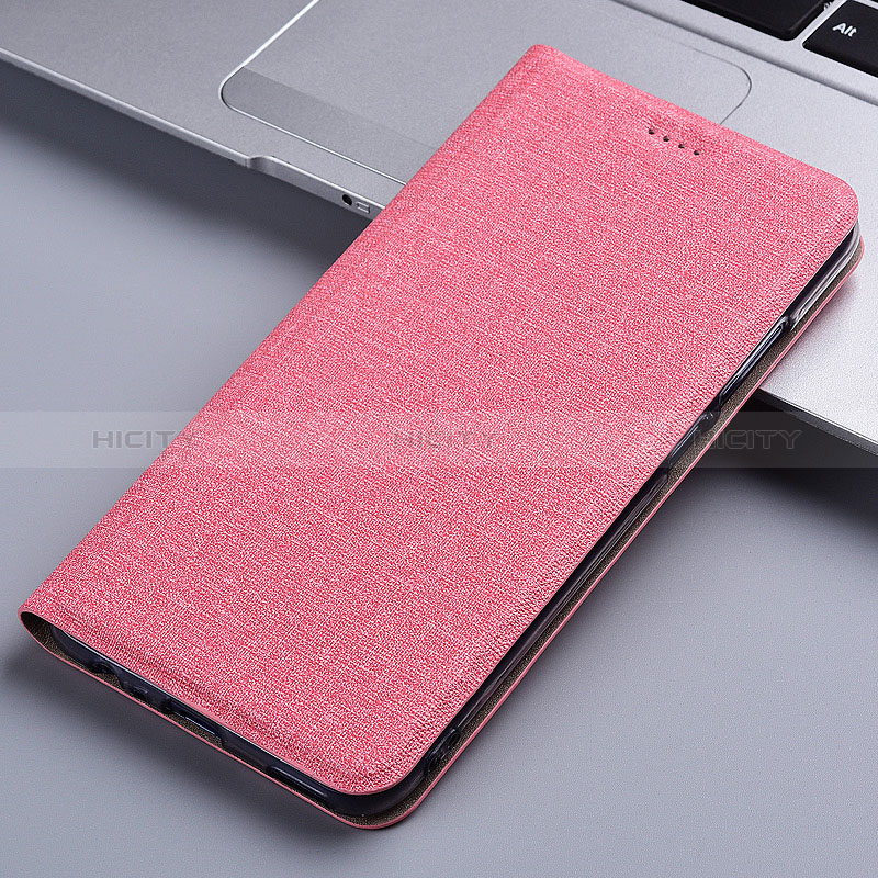 Coque Clapet Portefeuille Livre Tissu H12P pour Oppo A2 Pro 5G Rose Plus