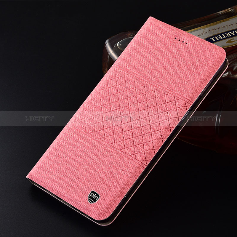 Coque Clapet Portefeuille Livre Tissu H12P pour Samsung Galaxy A51 5G Rose Plus