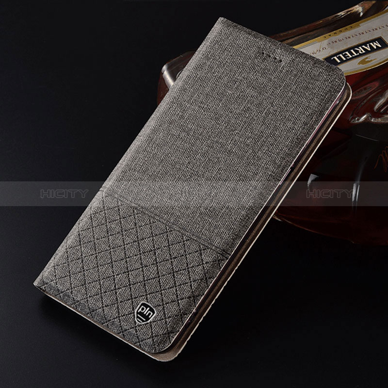 Coque Clapet Portefeuille Livre Tissu H12P pour Xiaomi Black Shark 4 5G Gris Plus