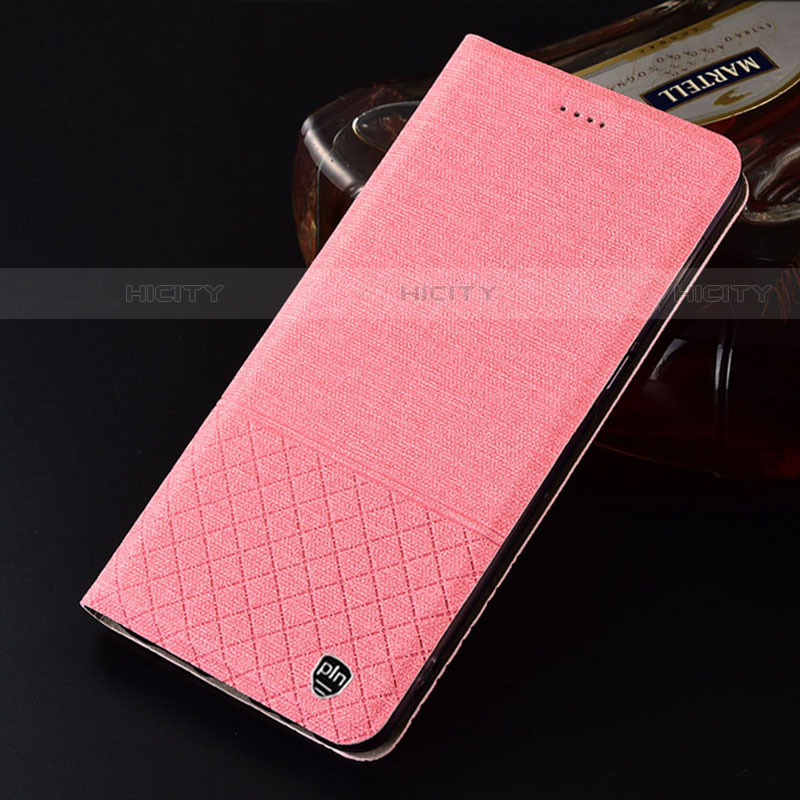 Coque Clapet Portefeuille Livre Tissu H13P pour Motorola Moto Edge 20 Pro 5G Rose Plus