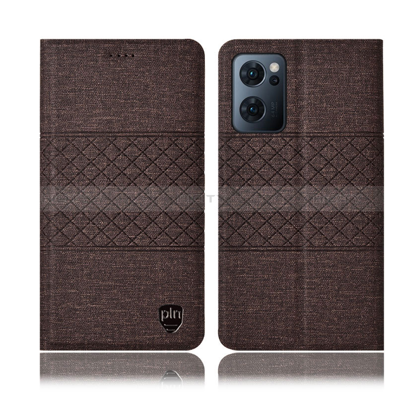 Coque Clapet Portefeuille Livre Tissu H13P pour OnePlus Nord CE 2 5G Marron Plus