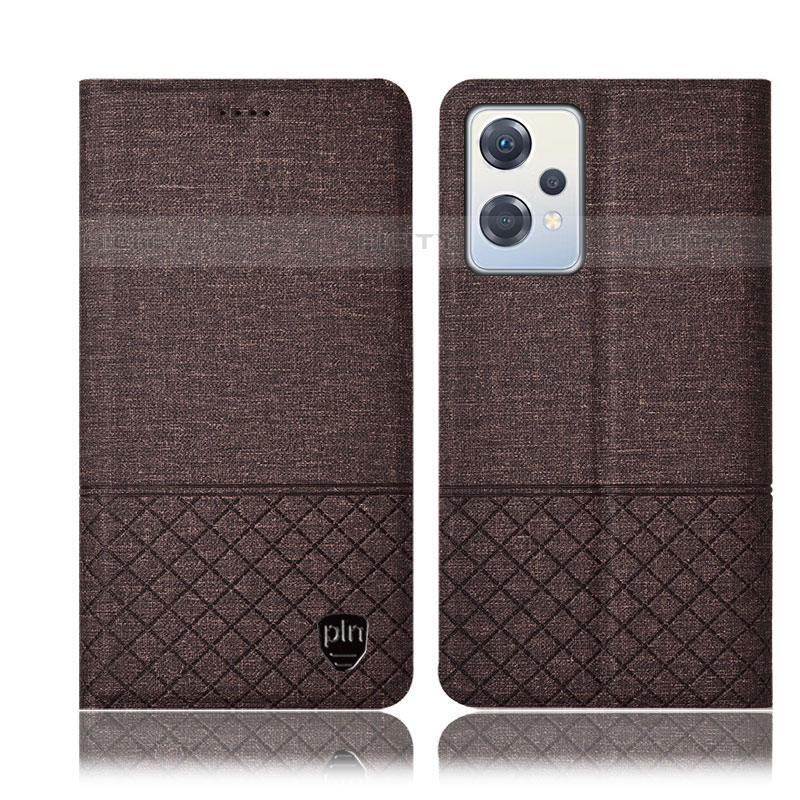 Coque Clapet Portefeuille Livre Tissu H13P pour OnePlus Nord CE 2 Lite 5G Marron Plus