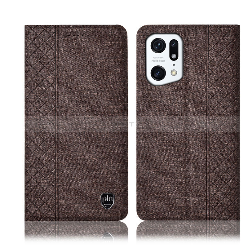 Coque Clapet Portefeuille Livre Tissu H13P pour Oppo Find X5 5G Plus