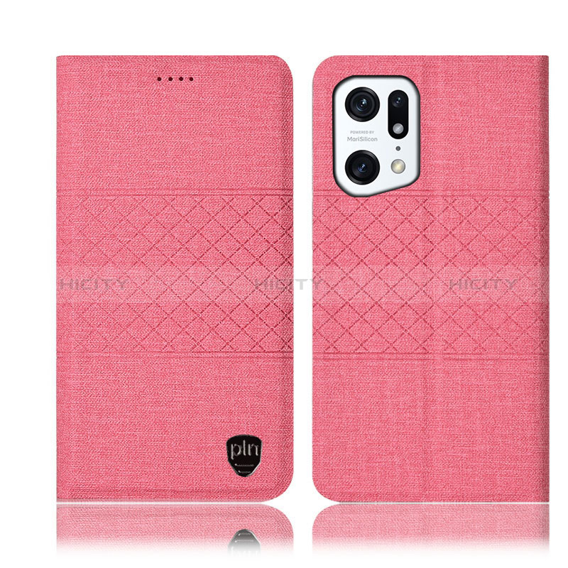 Coque Clapet Portefeuille Livre Tissu H13P pour Oppo Find X5 5G Plus