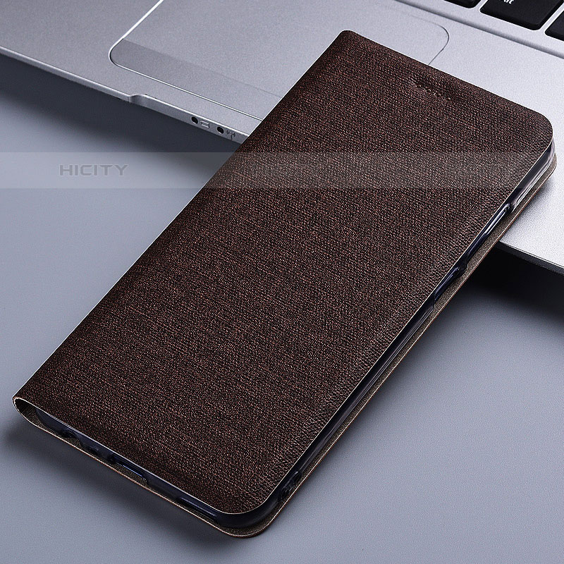 Coque Clapet Portefeuille Livre Tissu H13P pour Vivo iQOO U5x Marron Plus