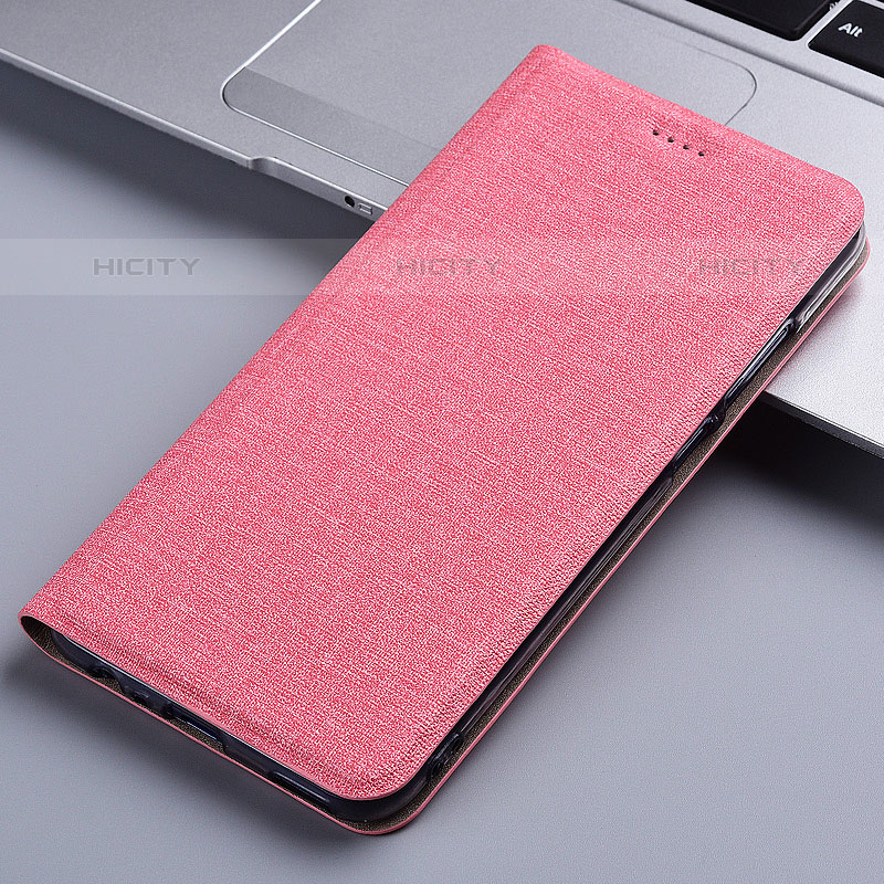 Coque Clapet Portefeuille Livre Tissu H13P pour Vivo iQOO Z5 5G Rose Plus