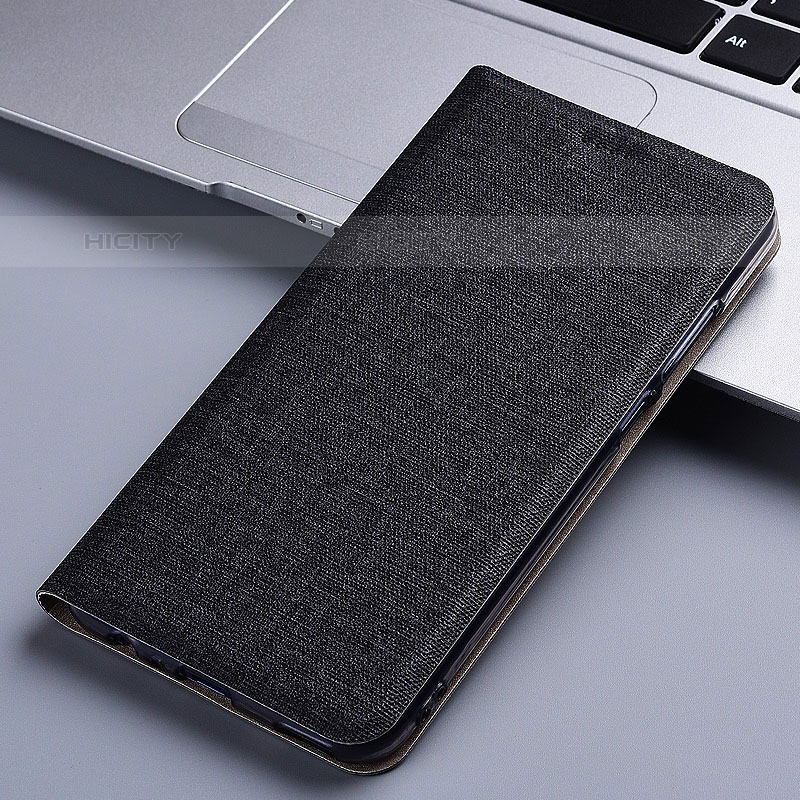 Coque Clapet Portefeuille Livre Tissu H13P pour Vivo Y70S 5G Noir Plus