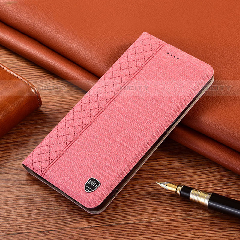 Coque Clapet Portefeuille Livre Tissu H14P pour Motorola Moto G100 5G Rose Plus