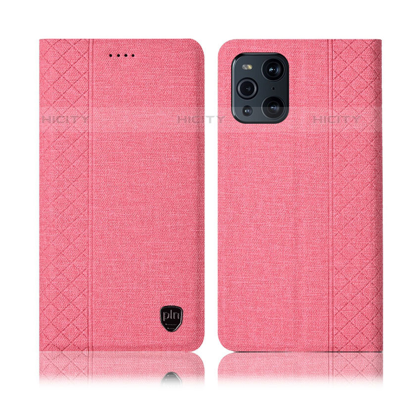 Coque Clapet Portefeuille Livre Tissu H14P pour Oppo Find X3 Pro 5G Plus