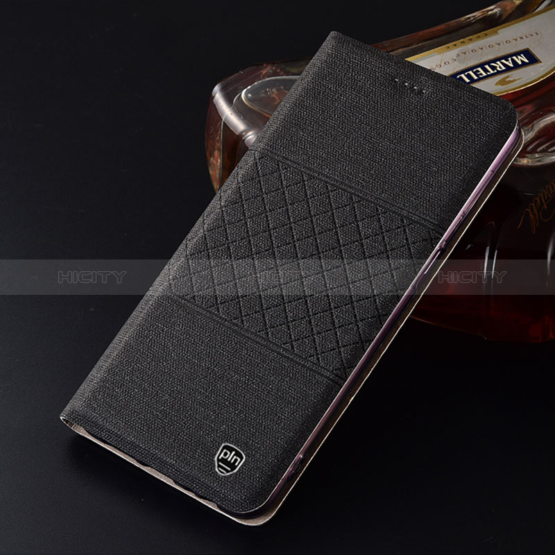 Coque Clapet Portefeuille Livre Tissu H21P pour Xiaomi Mi 11T 5G Noir Plus