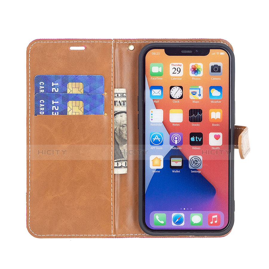 Coque Clapet Portefeuille Livre Tissu pour Apple iPhone 14 Bleu Royal Plus