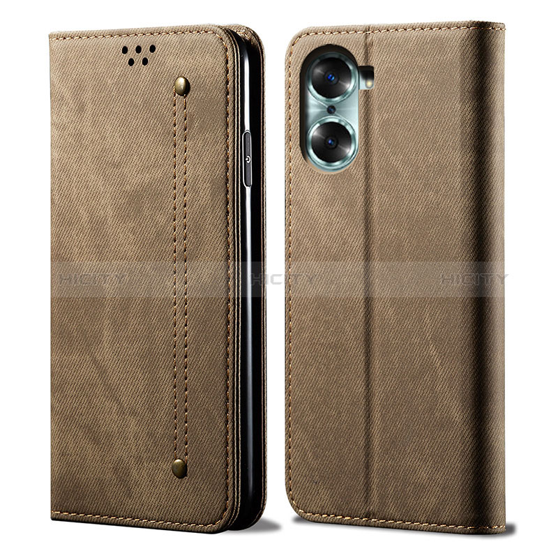 Coque Clapet Portefeuille Livre Tissu pour Huawei Honor 60 5G Plus