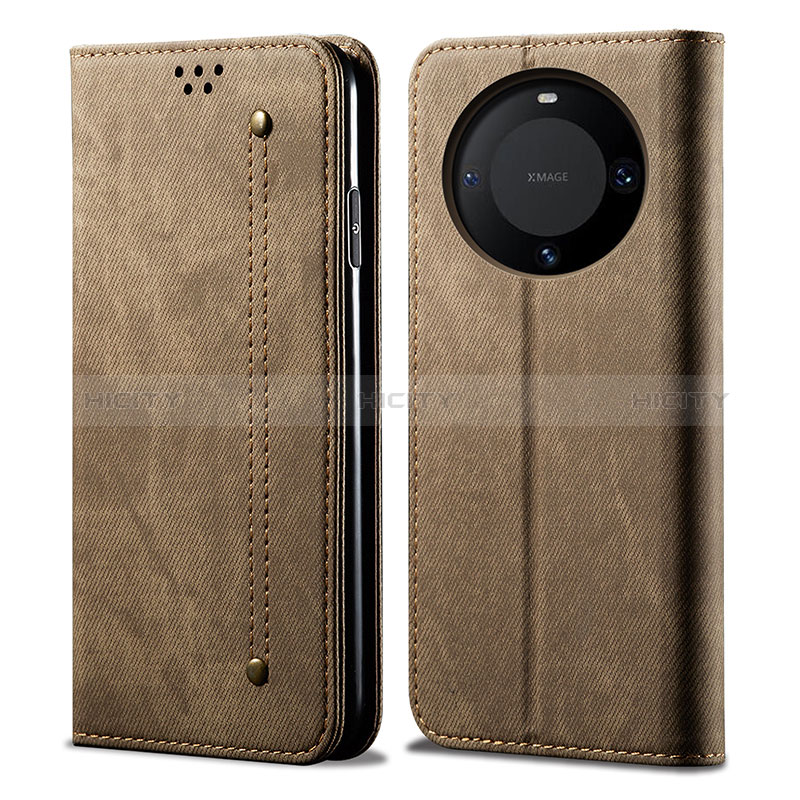 Coque Clapet Portefeuille Livre Tissu pour Huawei Mate 60 Pro Plus