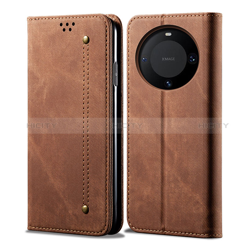 Coque Clapet Portefeuille Livre Tissu pour Huawei Mate 60 Pro Plus