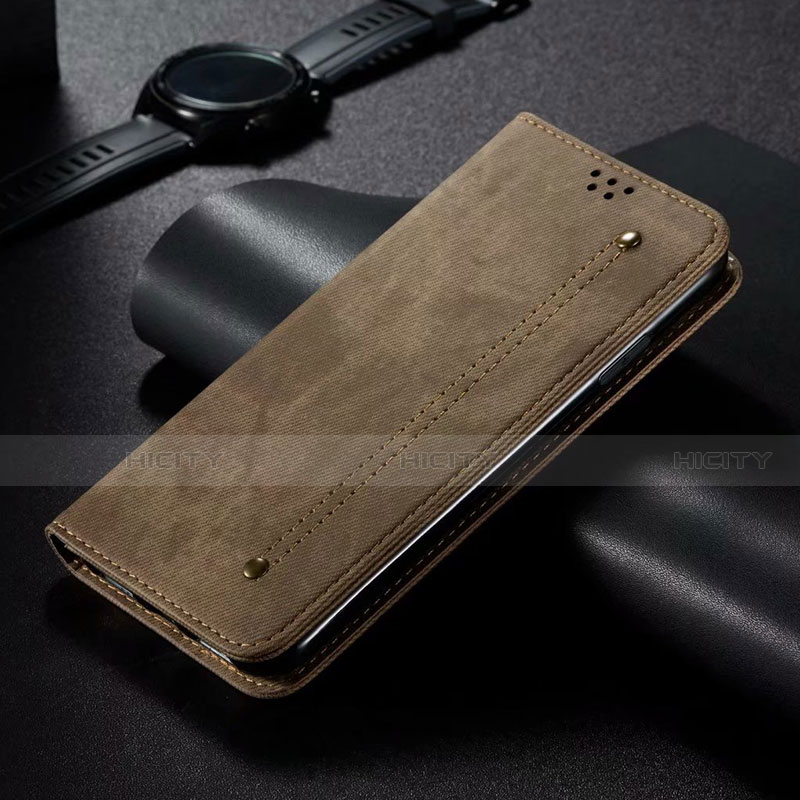 Coque Clapet Portefeuille Livre Tissu pour Oppo A12 Plus