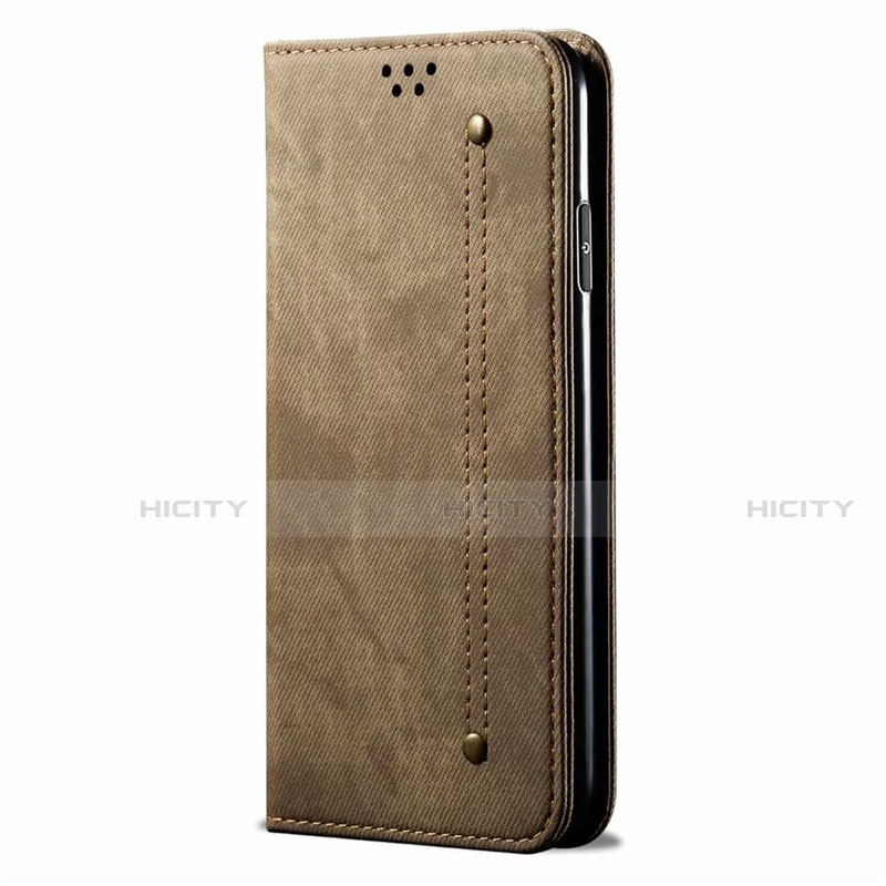 Coque Clapet Portefeuille Livre Tissu pour Oppo AX5 Plus