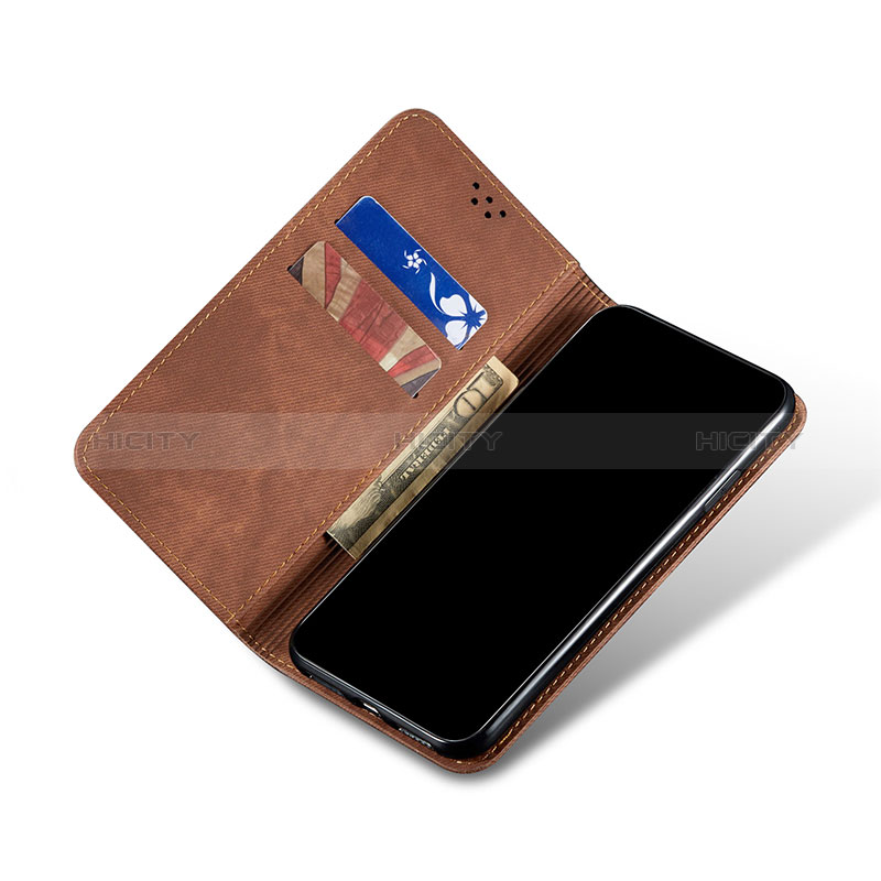 Coque Clapet Portefeuille Livre Tissu pour Oppo K10 5G India Plus