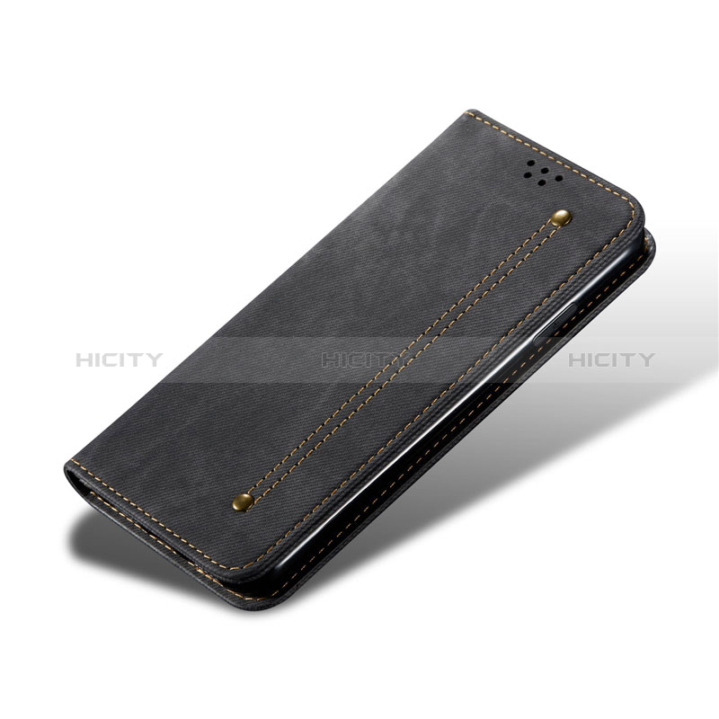 Coque Clapet Portefeuille Livre Tissu pour Samsung Galaxy A12 5G Plus