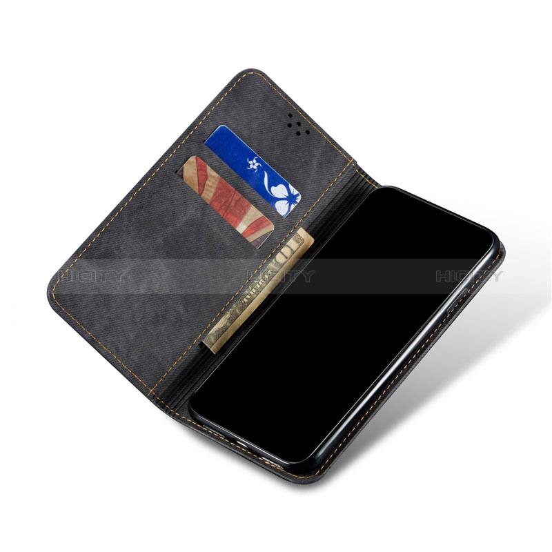 Coque Clapet Portefeuille Livre Tissu pour Samsung Galaxy A12 5G Plus