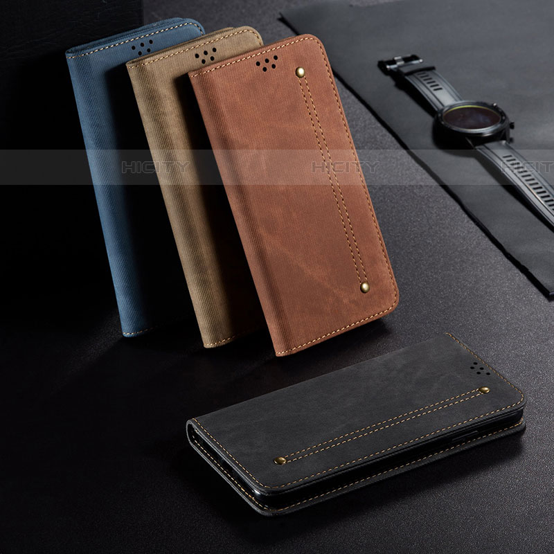 Coque Clapet Portefeuille Livre Tissu pour Samsung Galaxy A82 5G Plus