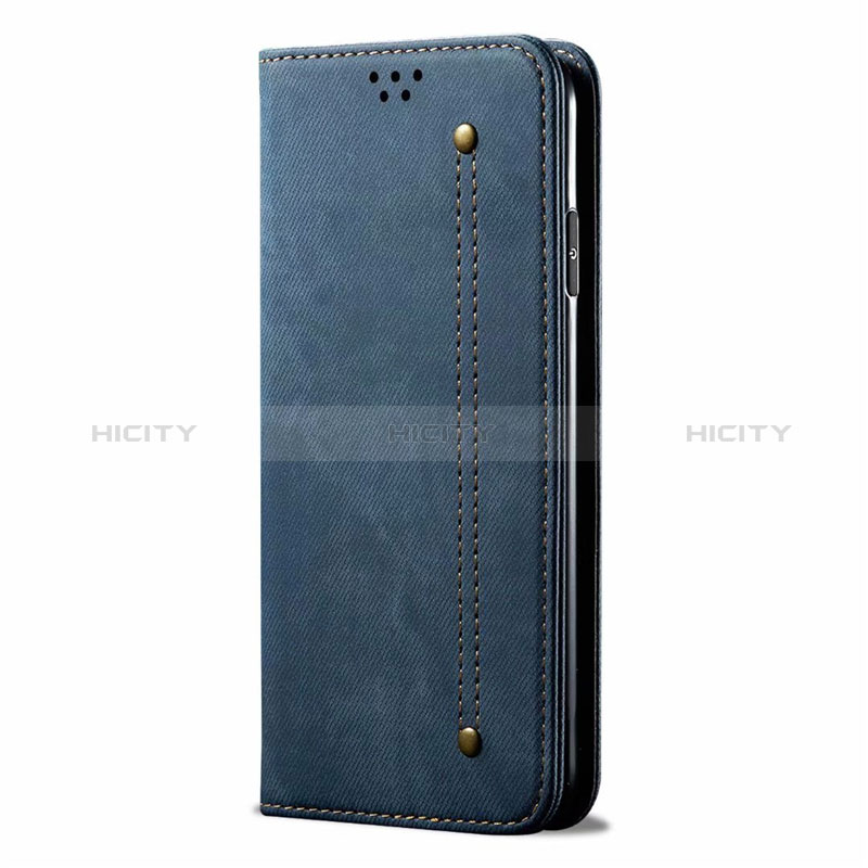 Coque Clapet Portefeuille Livre Tissu pour Samsung Galaxy A91 Plus