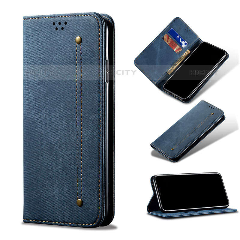 Coque Clapet Portefeuille Livre Tissu pour Samsung Galaxy M52 5G Plus