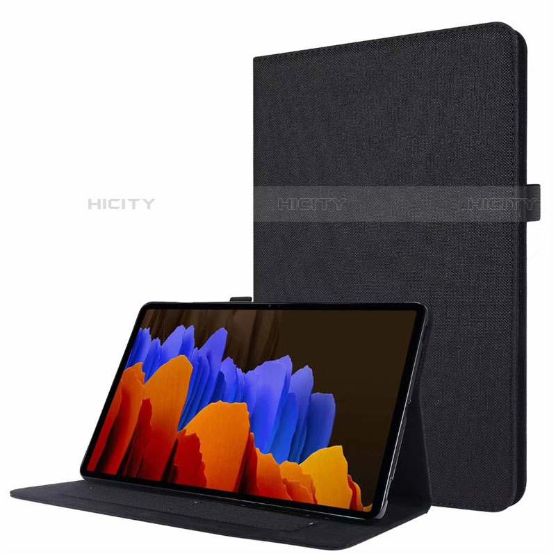 Coque Clapet Portefeuille Livre Tissu pour Samsung Galaxy Tab S7 4G 11 SM-T875 Plus