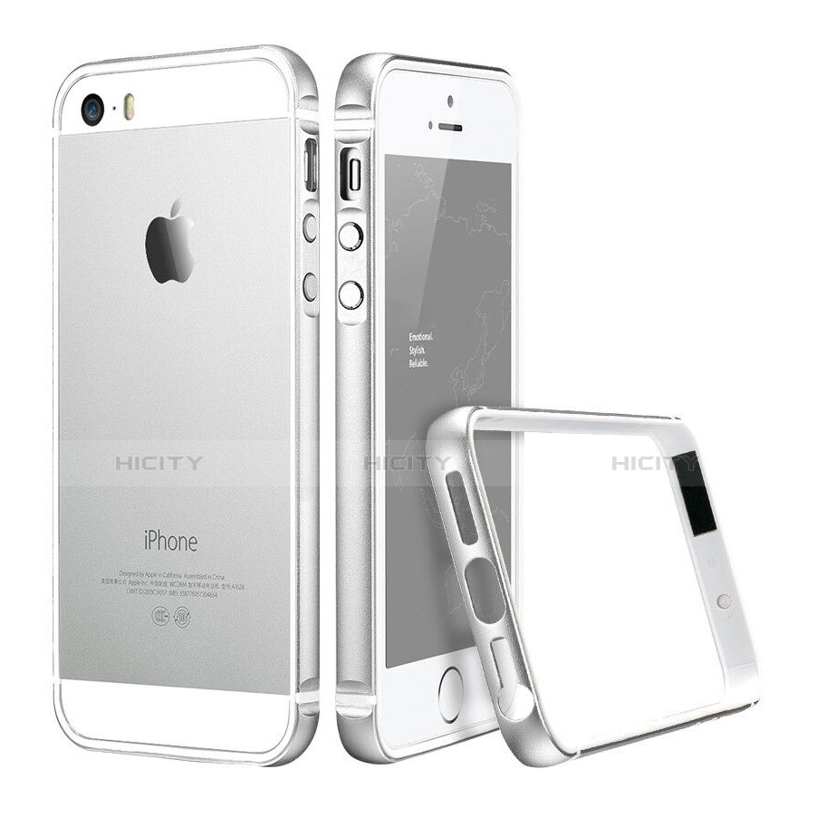 Coque Contour Luxe Aluminum Metal pour Apple iPhone 5 Argent Plus