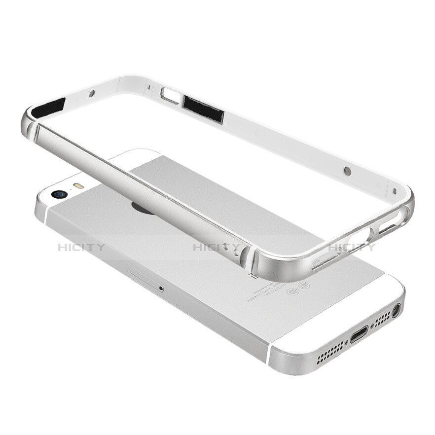 Coque Contour Luxe Aluminum Metal pour Apple iPhone 5 Argent Plus