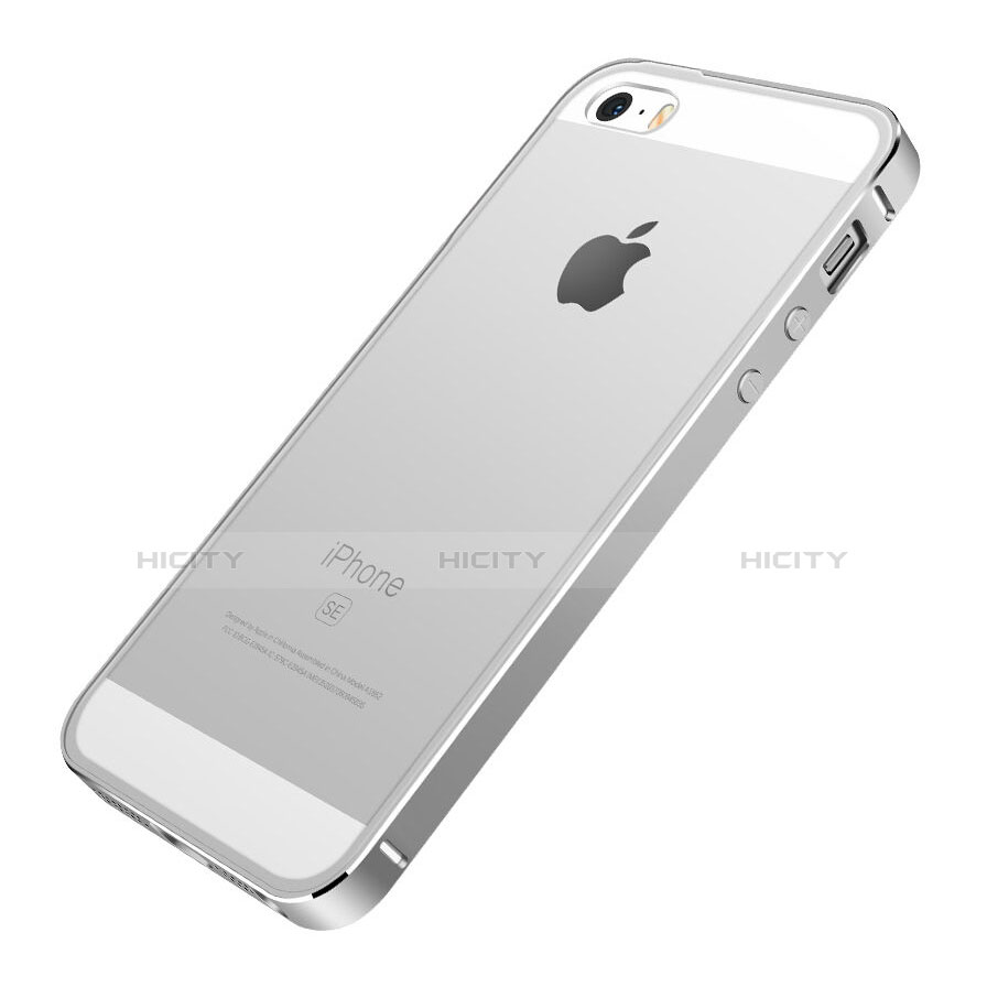 Coque Contour Luxe Aluminum Metal pour Apple iPhone SE Argent Plus