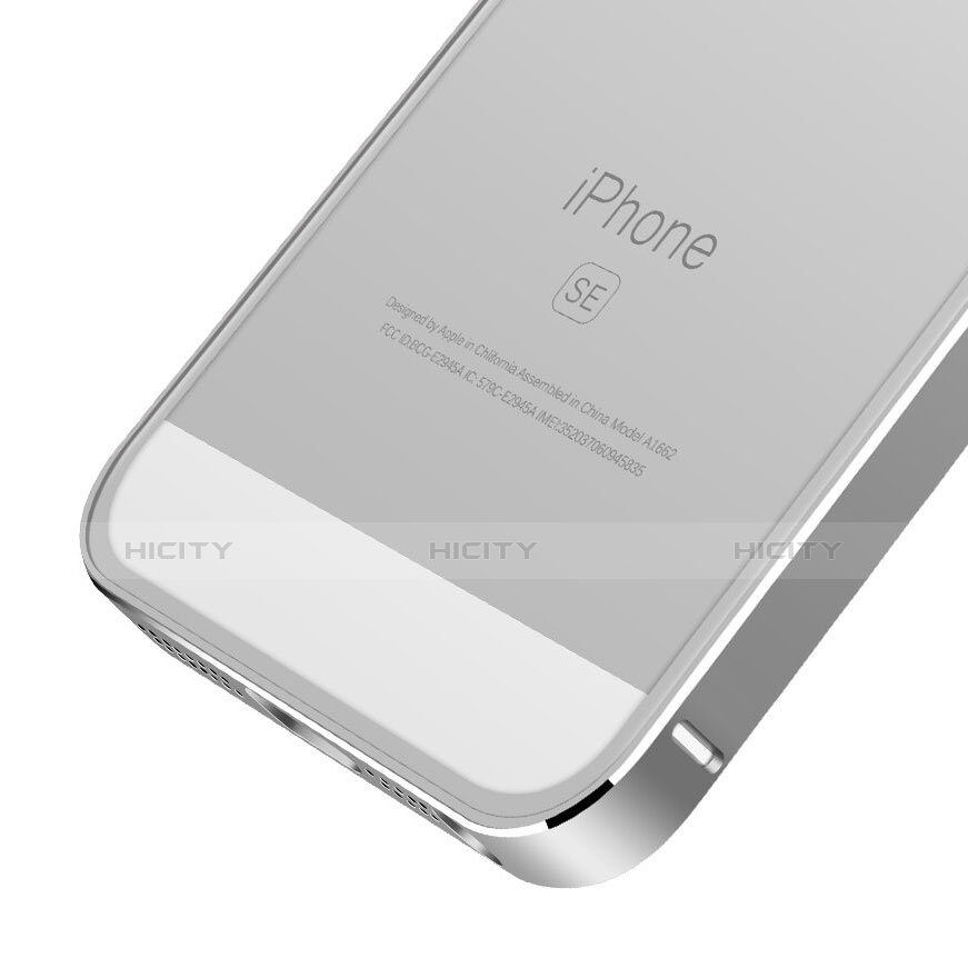 Coque Contour Luxe Aluminum Metal pour Apple iPhone SE Argent Plus