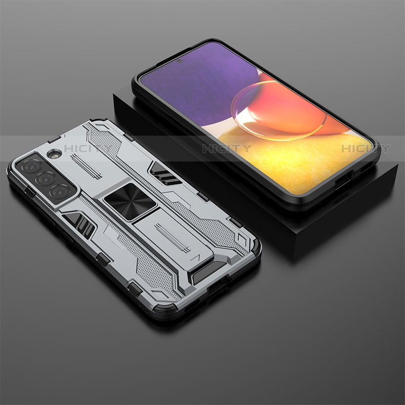 Coque Contour Silicone et Plastique Housse Etui Mat avec Aimant Magnetique Support A01 pour Samsung Galaxy S21 FE 5G Plus