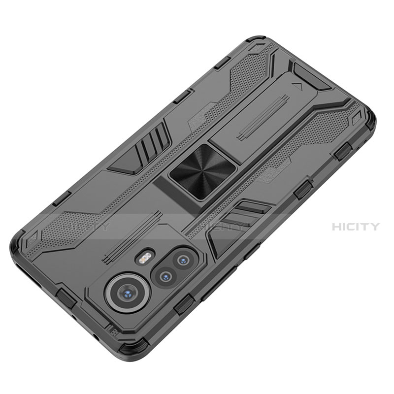 Coque Contour Silicone et Plastique Housse Etui Mat avec Aimant Magnetique Support A01 pour Xiaomi Mi 12 5G Plus