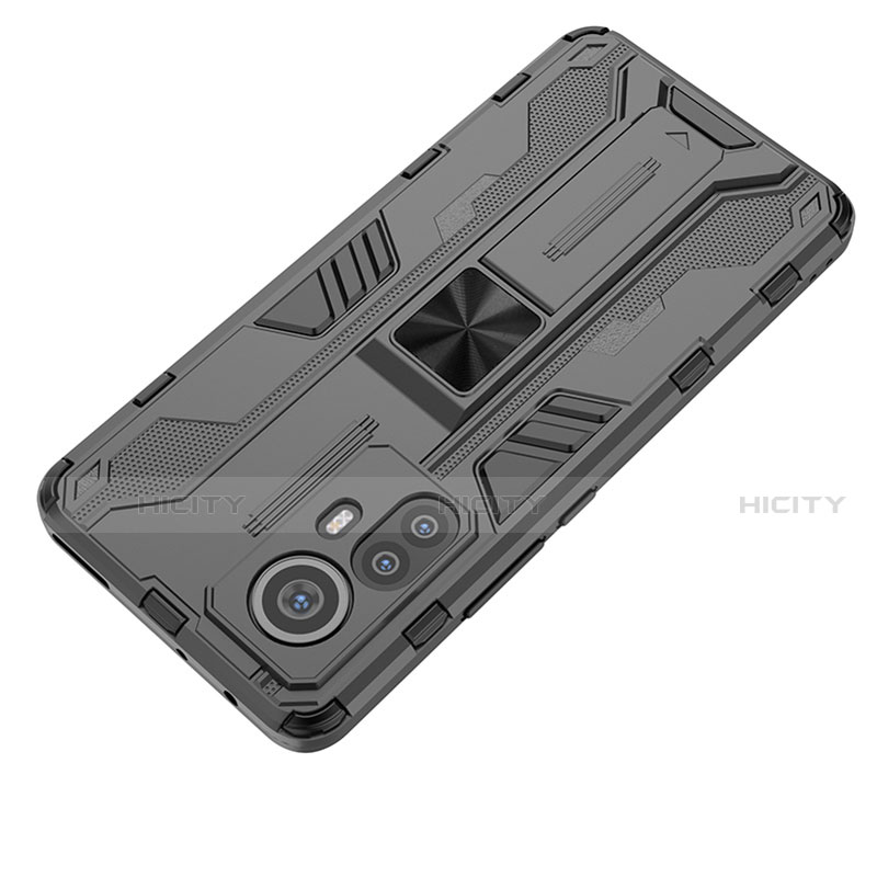 Coque Contour Silicone et Plastique Housse Etui Mat avec Aimant Magnetique Support A02 pour Xiaomi Mi 12 5G Plus