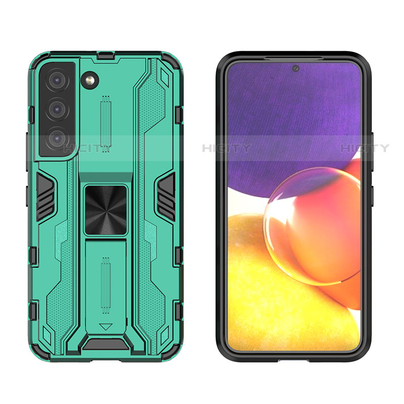 Coque Contour Silicone et Plastique Housse Etui Mat avec Aimant Magnetique Support A03 pour Samsung Galaxy S21 Plus 5G Plus