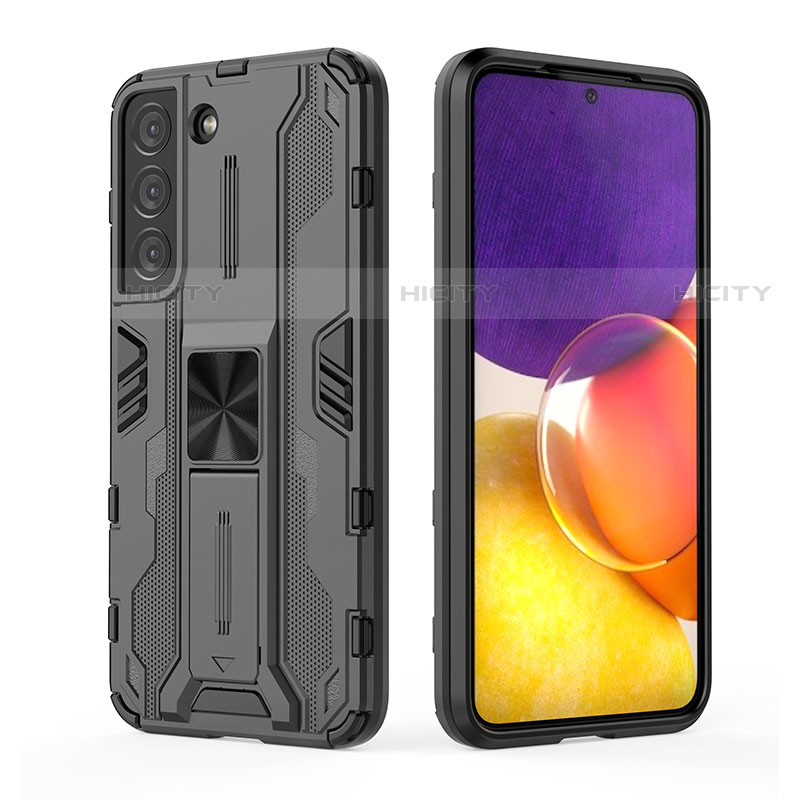 Coque Contour Silicone et Plastique Housse Etui Mat avec Aimant Magnetique Support A03 pour Samsung Galaxy S21 Plus 5G Plus