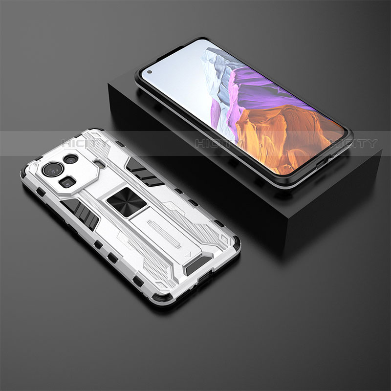 Coque Contour Silicone et Plastique Housse Etui Mat avec Aimant Magnetique Support A03 pour Xiaomi Mi 11 Pro 5G Plus