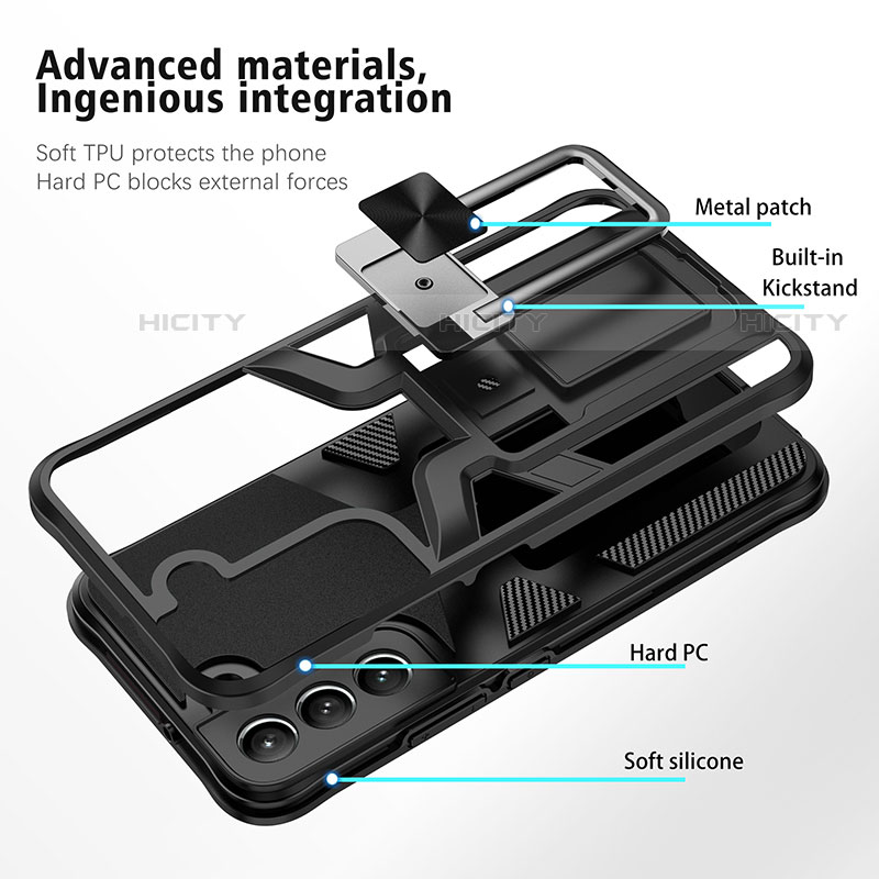 Coque Contour Silicone et Plastique Housse Etui Mat avec Aimant Magnetique Support A05 pour Samsung Galaxy S21 Plus 5G Plus