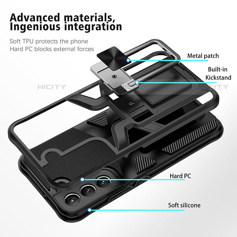 Coque Contour Silicone et Plastique Housse Etui Mat avec Aimant Magnetique Support A05 pour Samsung Galaxy S22 Plus 5G Plus