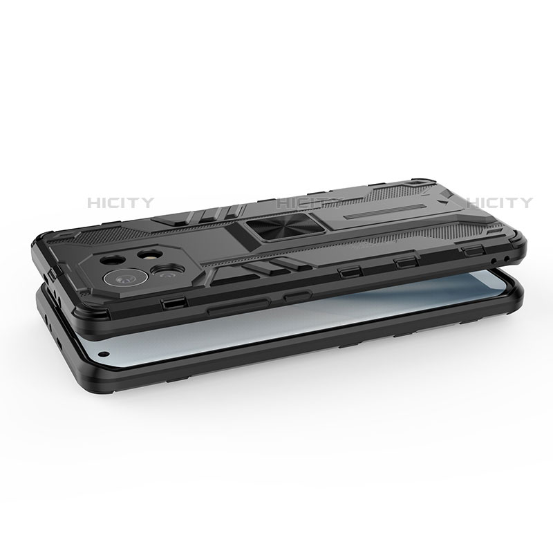 Coque Contour Silicone et Plastique Housse Etui Mat avec Aimant Magnetique Support H01 pour Xiaomi Mi 11 5G Plus