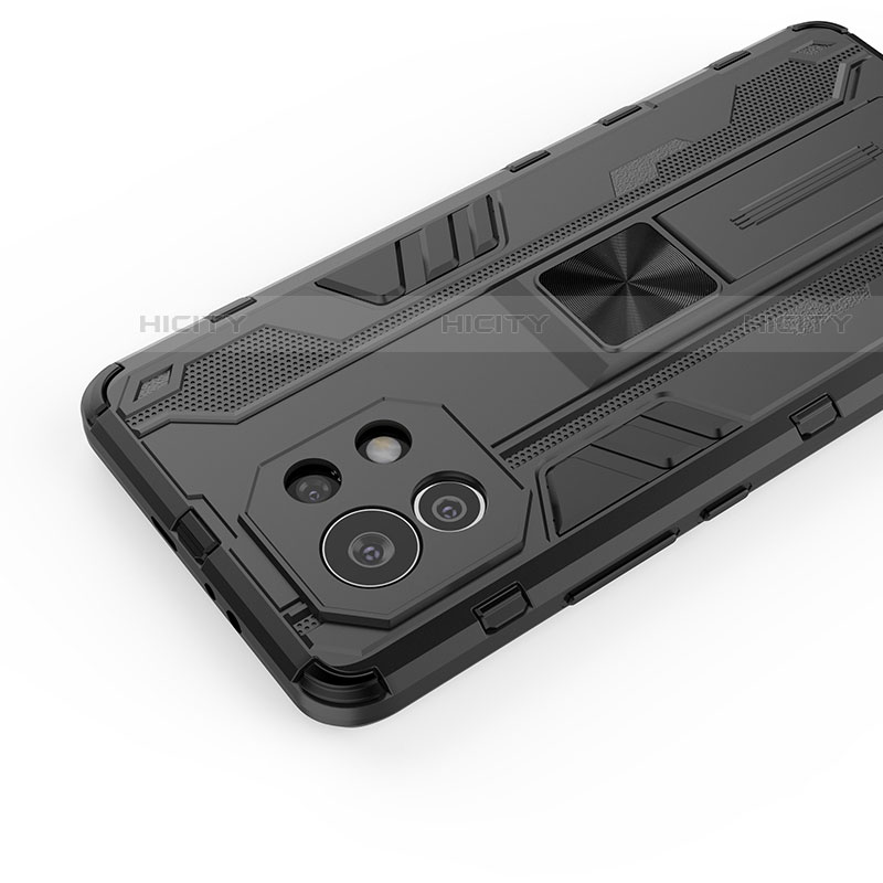 Coque Contour Silicone et Plastique Housse Etui Mat avec Aimant Magnetique Support H01 pour Xiaomi Mi 11 Lite 4G Plus