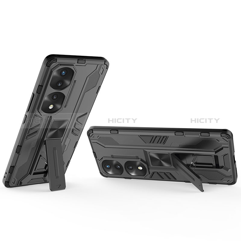 Coque Contour Silicone et Plastique Housse Etui Mat avec Aimant Magnetique Support KC1 pour Huawei Honor 70 Pro+ Plus 5G Plus