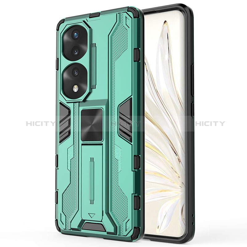 Coque Contour Silicone et Plastique Housse Etui Mat avec Aimant Magnetique Support KC1 pour Huawei Honor 70 Pro+ Plus 5G Plus