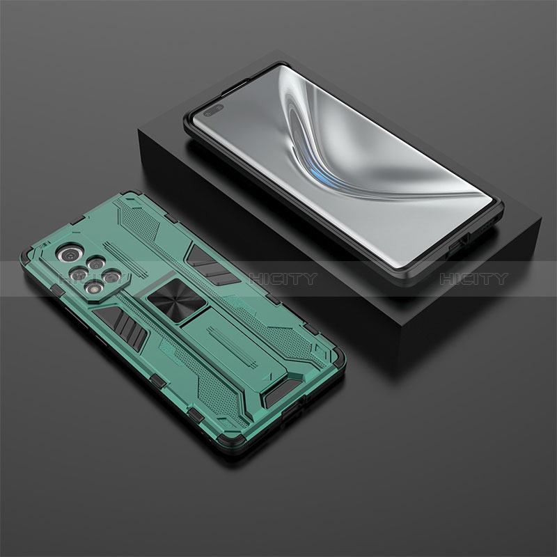 Coque Contour Silicone et Plastique Housse Etui Mat avec Aimant Magnetique Support KC1 pour Huawei Honor V40 5G Plus