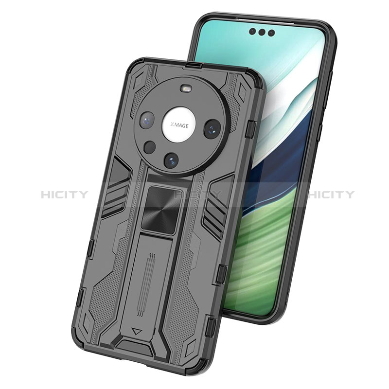 Coque Contour Silicone et Plastique Housse Etui Mat avec Aimant Magnetique Support KC1 pour Huawei Mate 60 Pro Plus