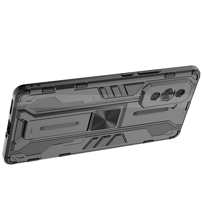 Coque Contour Silicone et Plastique Housse Etui Mat avec Aimant Magnetique Support KC1 pour Huawei Nova 10 Plus