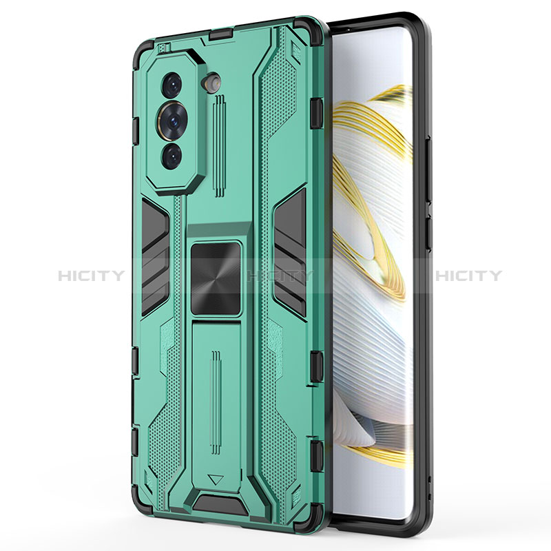 Coque Contour Silicone et Plastique Housse Etui Mat avec Aimant Magnetique Support KC1 pour Huawei Nova 10 Plus