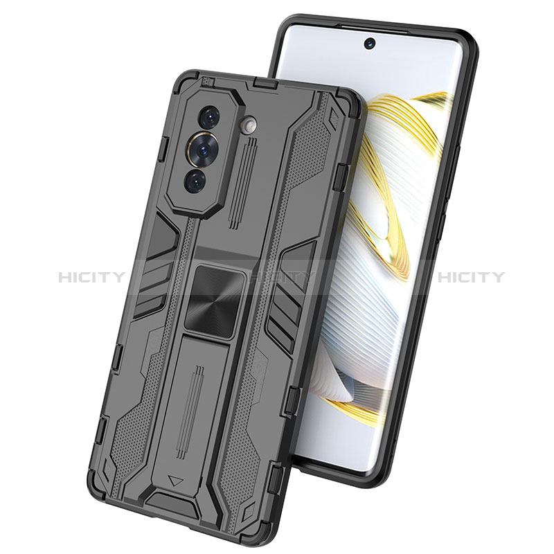 Coque Contour Silicone et Plastique Housse Etui Mat avec Aimant Magnetique Support KC1 pour Huawei Nova 10 Plus