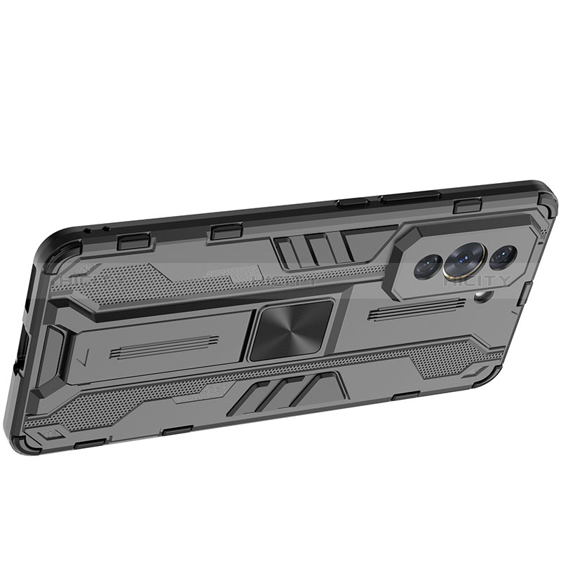 Coque Contour Silicone et Plastique Housse Etui Mat avec Aimant Magnetique Support KC1 pour Huawei Nova 10 Pro Plus